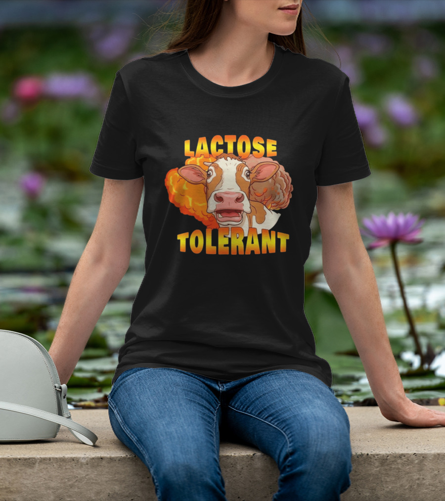 Lactose Tolerant Cow Explosion Dairy Humor T-Shirt