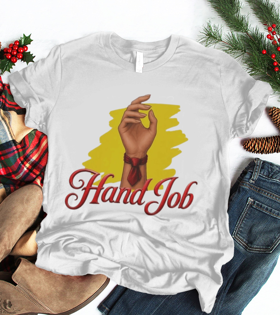 Hand Job Humor Double Entendre Red Tie Playful T-Shirt