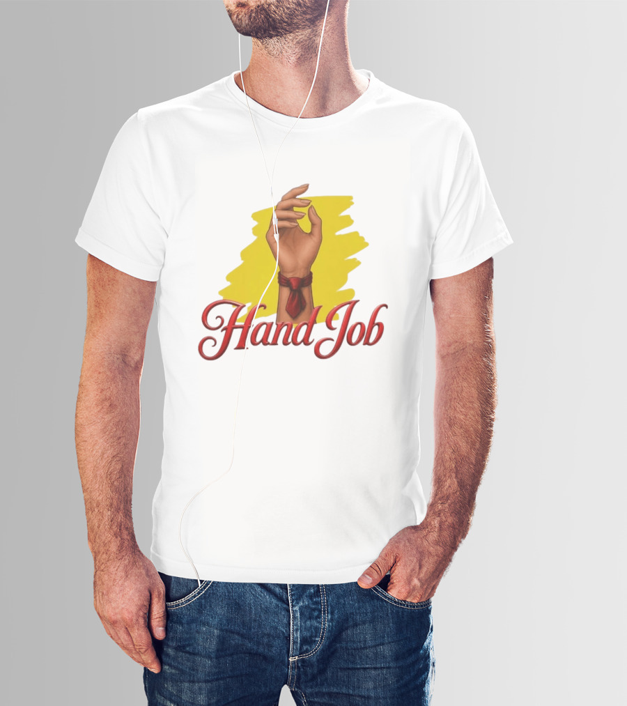 Hand Job Humor Double Entendre Red Tie Playful T-Shirt