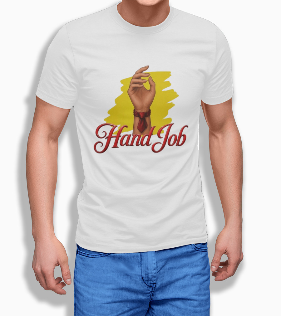 Hand Job Humor Double Entendre Red Tie Playful T-Shirt
