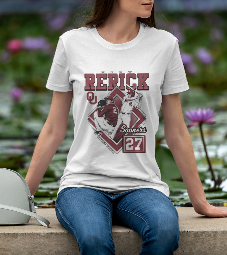 Oklahoma Sooners Drew Rerick Baseball 27 OU T-Shirt