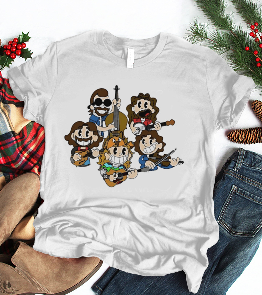 Peanuts Billy Strings Cartoon Band Characters Playing Instruments T-Shirt