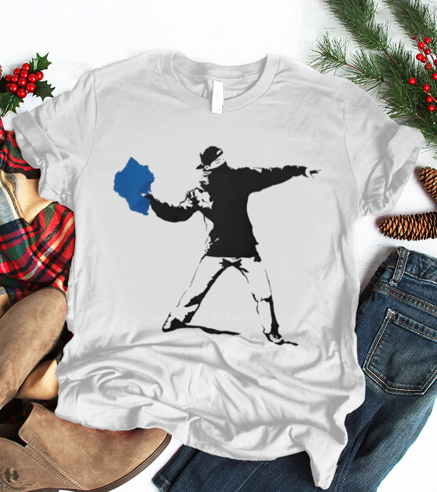 Blue Strip Paint Thrower Algae Political Team Concept T-Shirt