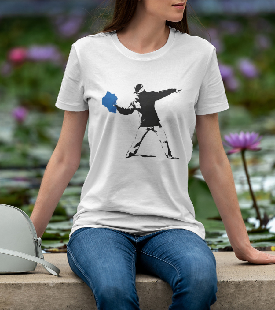 Blue Strip Paint Thrower Algae Political Team Concept T-Shirt