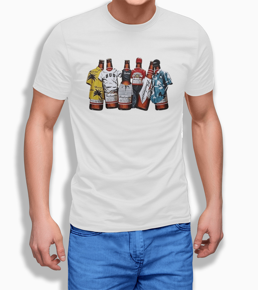 Budweiser Beer Bottle Tropical Clothing Collection T-Shirt