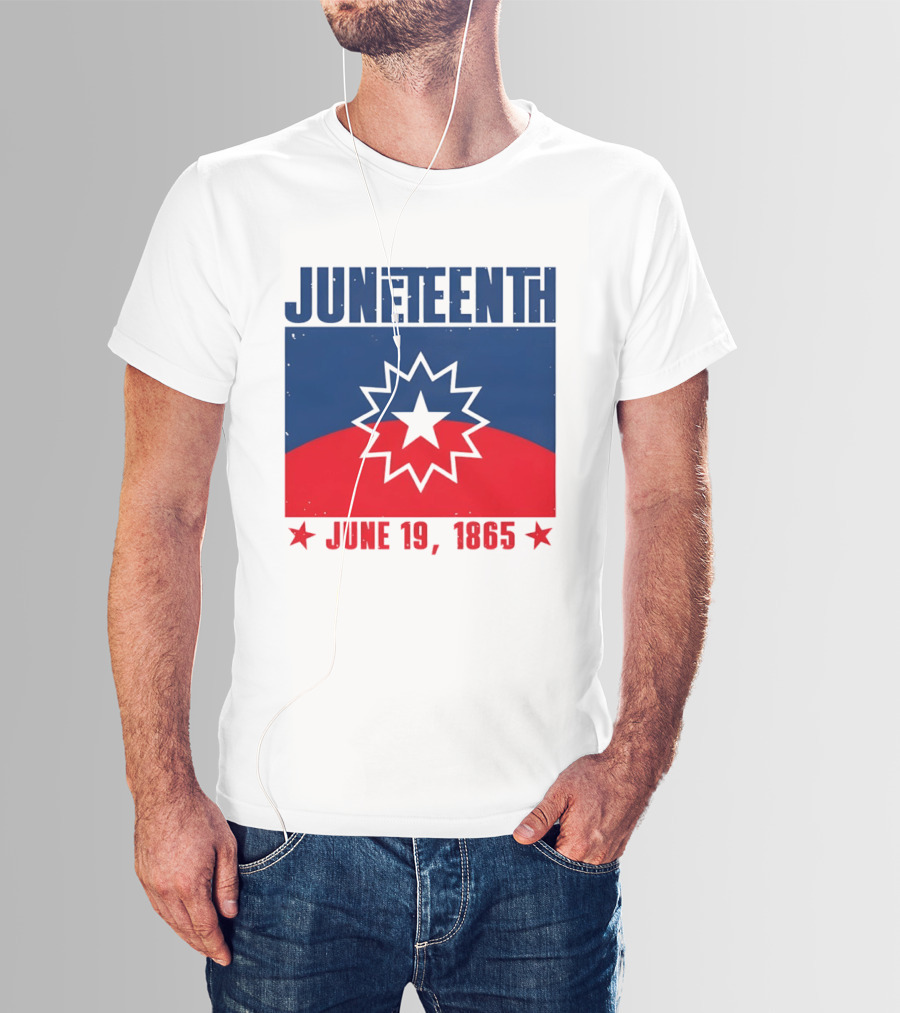 Juneteenth Red White Blue Freedom Flag June 19 1865 Emancipation Day T-Shirt