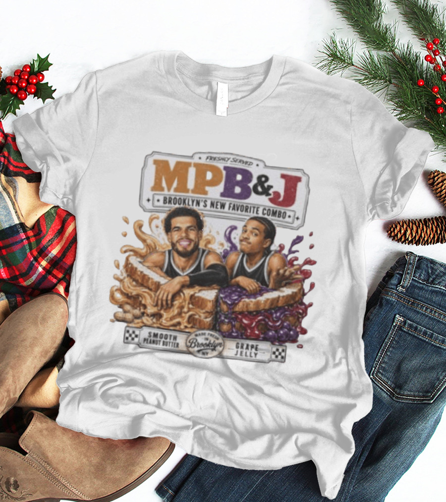 Freshly Served MPB & J Brooklyn's New Favorite Combo Smooth Peanut Butter Grape Jelly T-Shirt