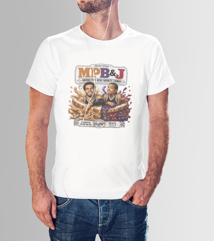 Freshly Served MPB & J Brooklyn's New Favorite Combo Smooth Peanut Butter Grape Jelly T-Shirt