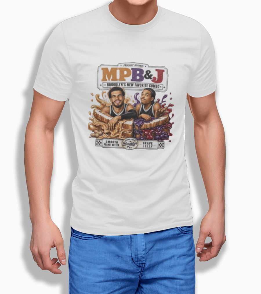 Freshly Served MPB & J Brooklyn's New Favorite Combo Smooth Peanut Butter Grape Jelly T-Shirt
