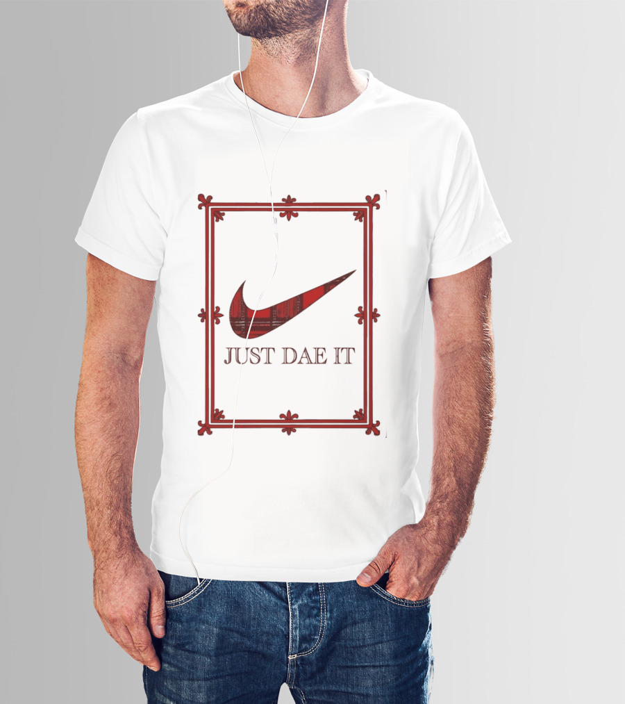 Just Dae It Scottish Plaid Swoosh Scotland T-Shirt