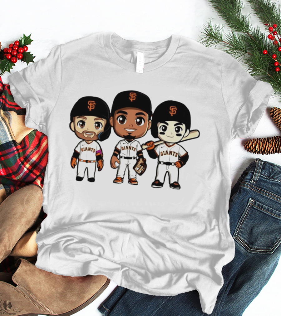 San Francisco Giants Chibi Players MLB Baseball Giants Team Sports Characters T-Shirt