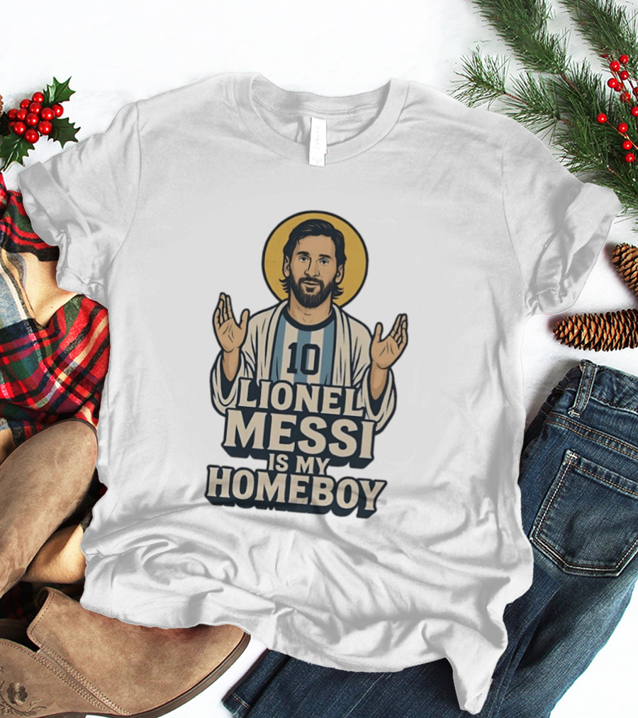 Lionel Messi Is My Homeboy Number 10 Iconic Raised Arms T-Shirt