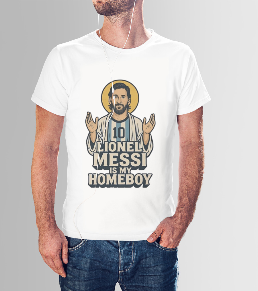 Lionel Messi Is My Homeboy Number 10 Iconic Raised Arms T-Shirt