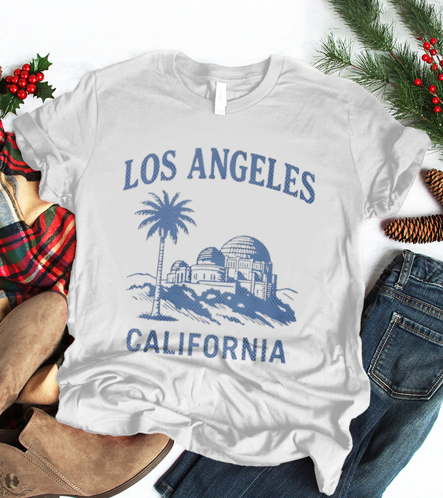 Los Angeles California Palm Tree Observatory Travel City Skyline T-Shirt