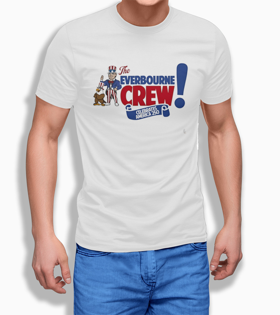 The Everbourne Crew Celebrates America 250 With Patriotic Character And Eagle T-Shirt