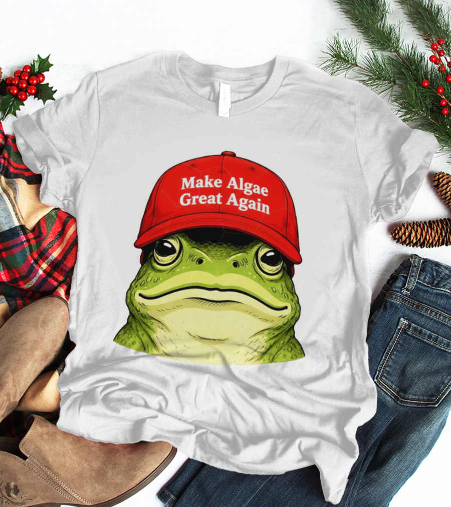Frog Team Algae Make Algae Great Again Hat Patriotic American Flag 2026 T-Shirt