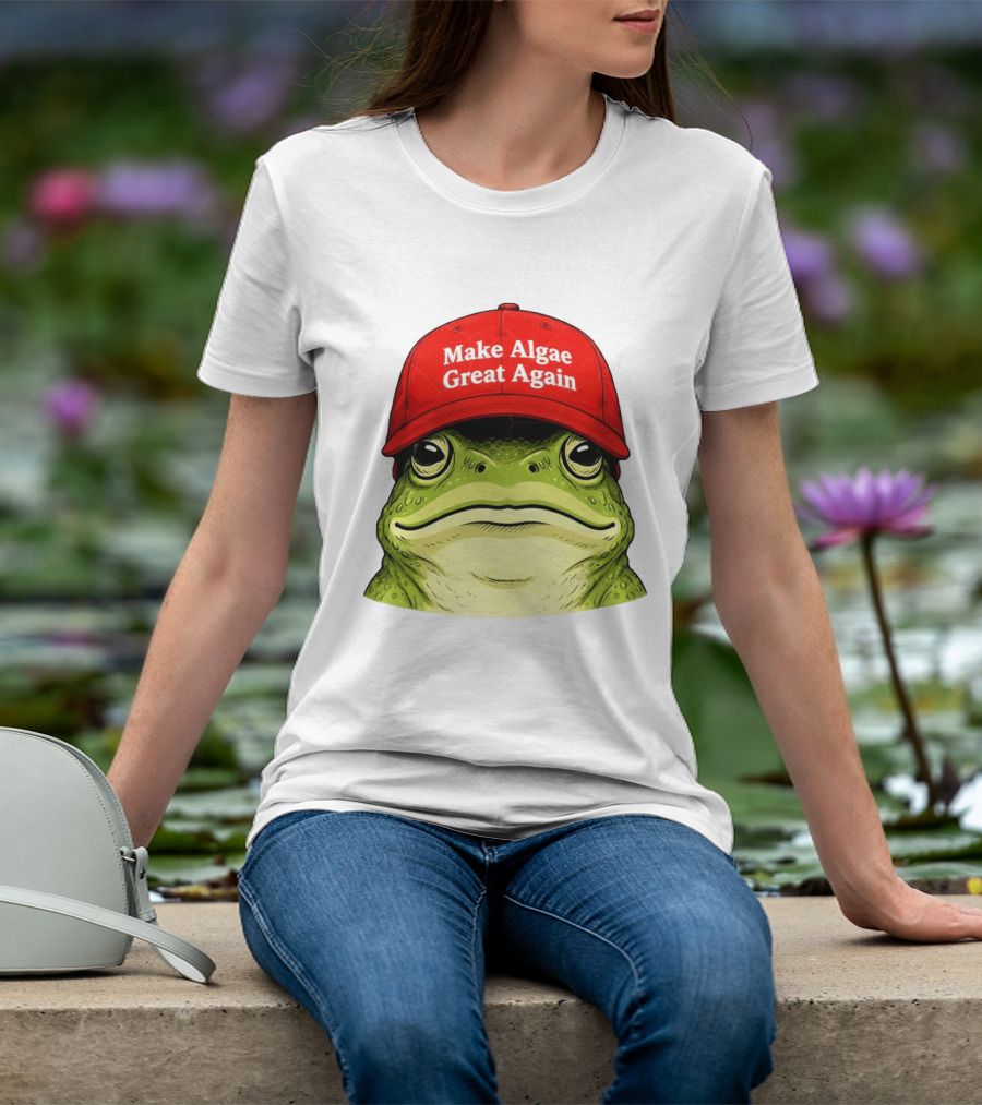 Frog Team Algae Make Algae Great Again Hat Patriotic American Flag 2026 T-Shirt