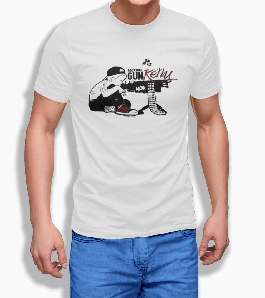 Machine Gun Kelly Slim Fit Black And Red Kid T-Shirt