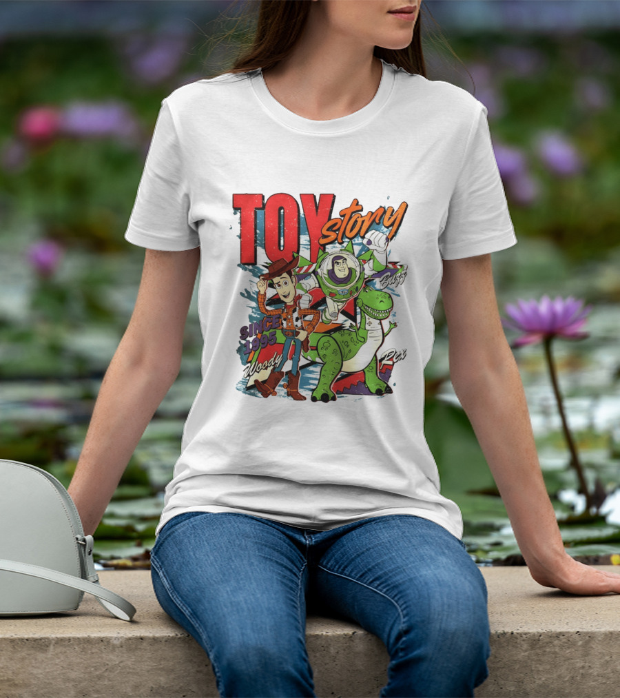 Toy Story Woody Buzz Rex Since 1995 Animated Adventure T-Shirt