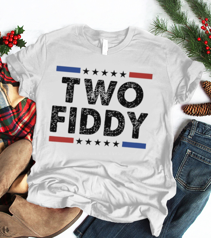 Two Fiddy Stars Red Blue United States T-Shirt