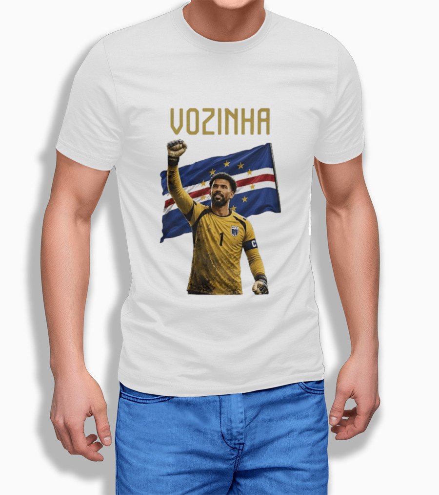 Vozinha Cape Verde National Football Team No 1 Celebration With Flag T-Shirt