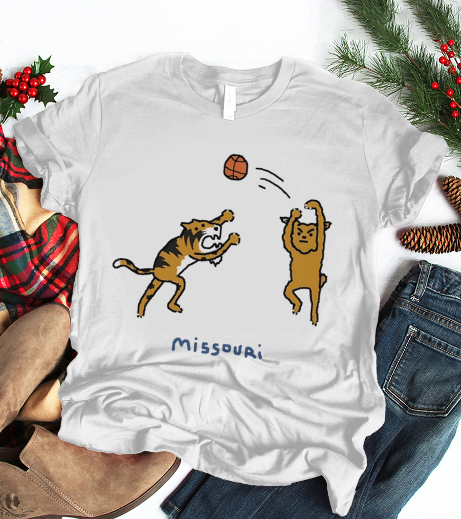 Kentucky Wildcats Vs Missouri Tigers Basketball 2026 SEC Matchup Cartoon T-Shirt