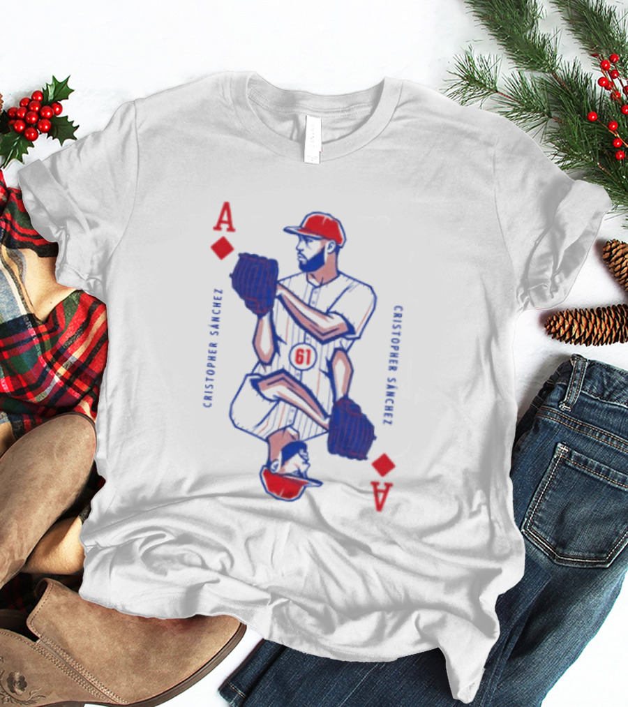 Cristopher Sánchez Philadelphia Phillies Ace Of Diamonds Playing Card T-Shirt