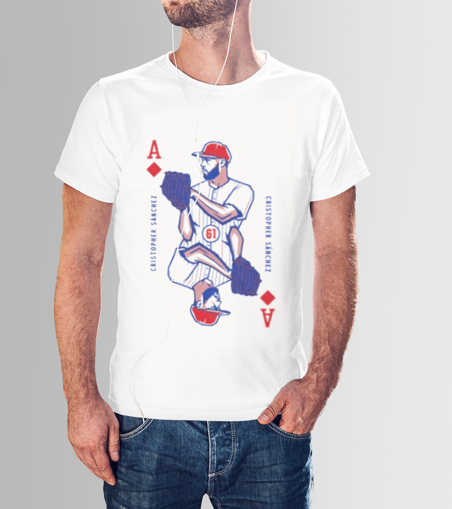 Cristopher Sánchez Philadelphia Phillies Ace Of Diamonds Playing Card T-Shirt