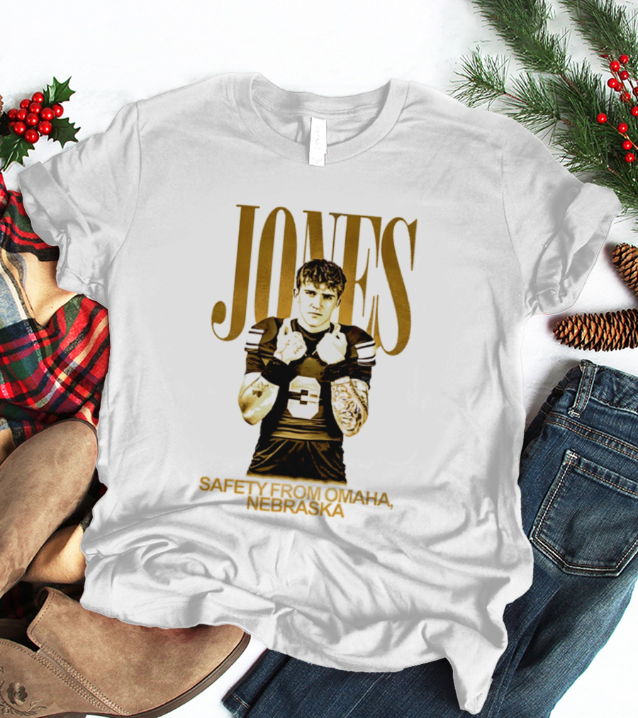 Mason Jones Nebraska Cornhuskers Safety From Omaha Football Player T-Shirt