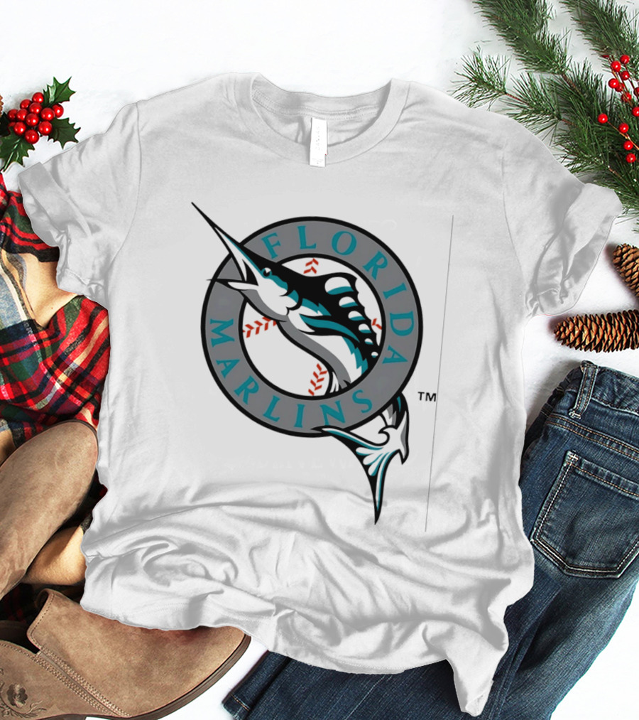 Florida Marlins MLB Baseball Team Logo Authentic Merchandise T-Shirt