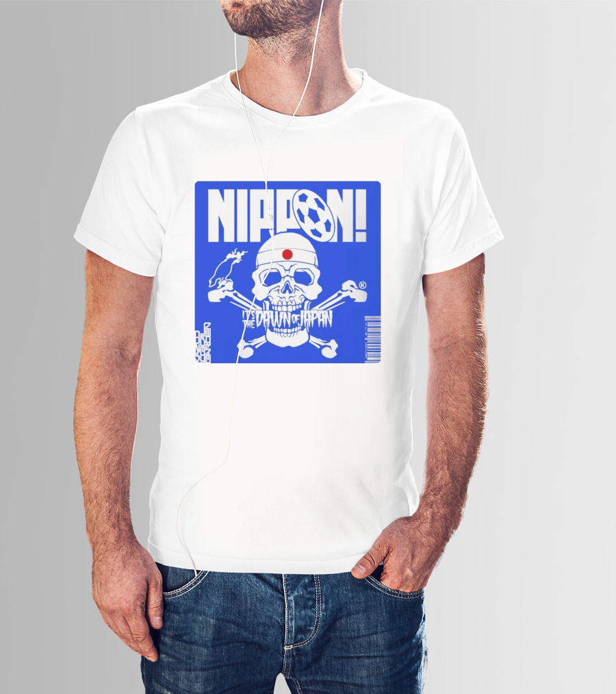 Nippon It's The Dawn Of Japan Skull Crossbones Soccer Ball T-Shirt