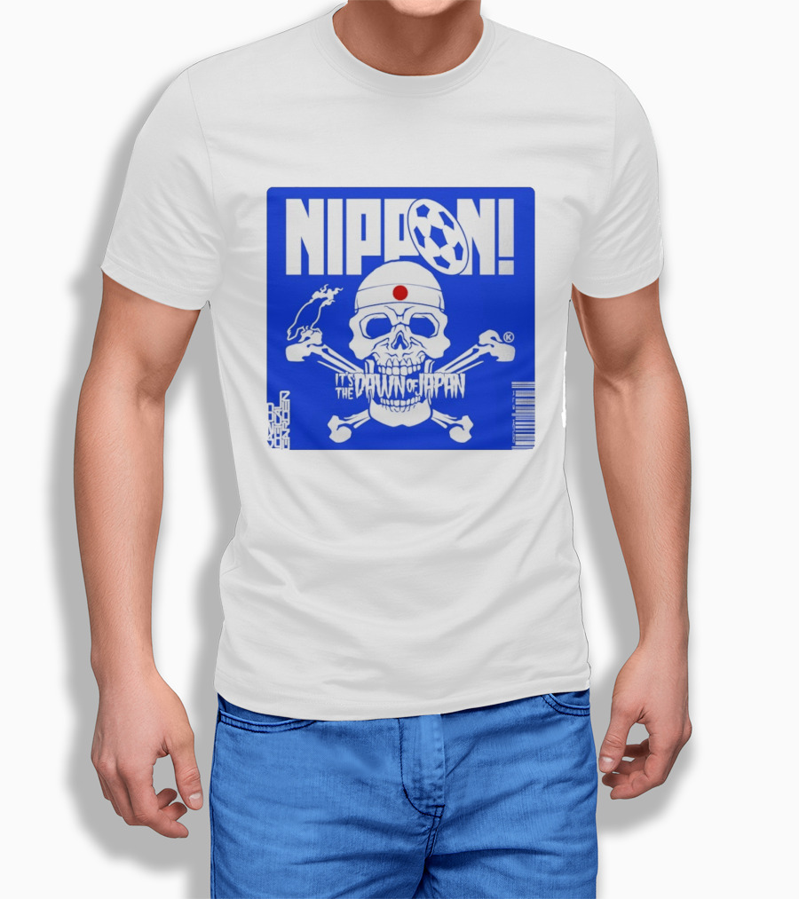 Nippon It's The Dawn Of Japan Skull Crossbones Soccer Ball T-Shirt