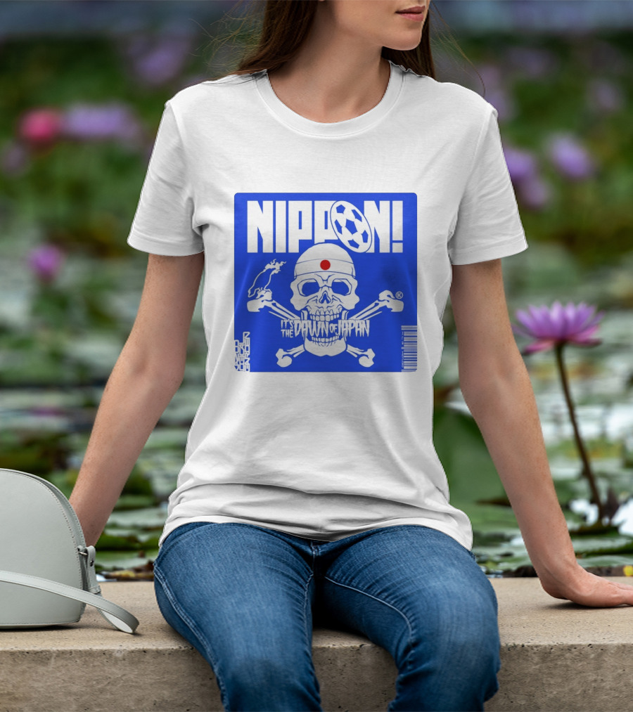 Nippon It's The Dawn Of Japan Skull Crossbones Soccer Ball T-Shirt