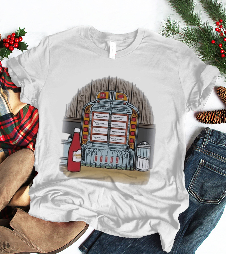 Hardy Jukebox Favorite Country Songs Vintage Scene T-Shirt