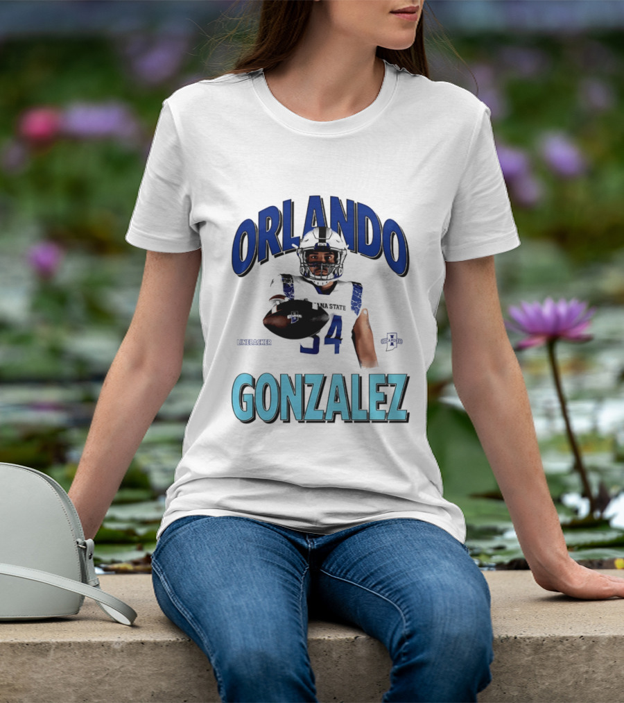 Orlando Gonzalez Indiana State Sycamores Linebacker Football Player 34 T-Shirt
