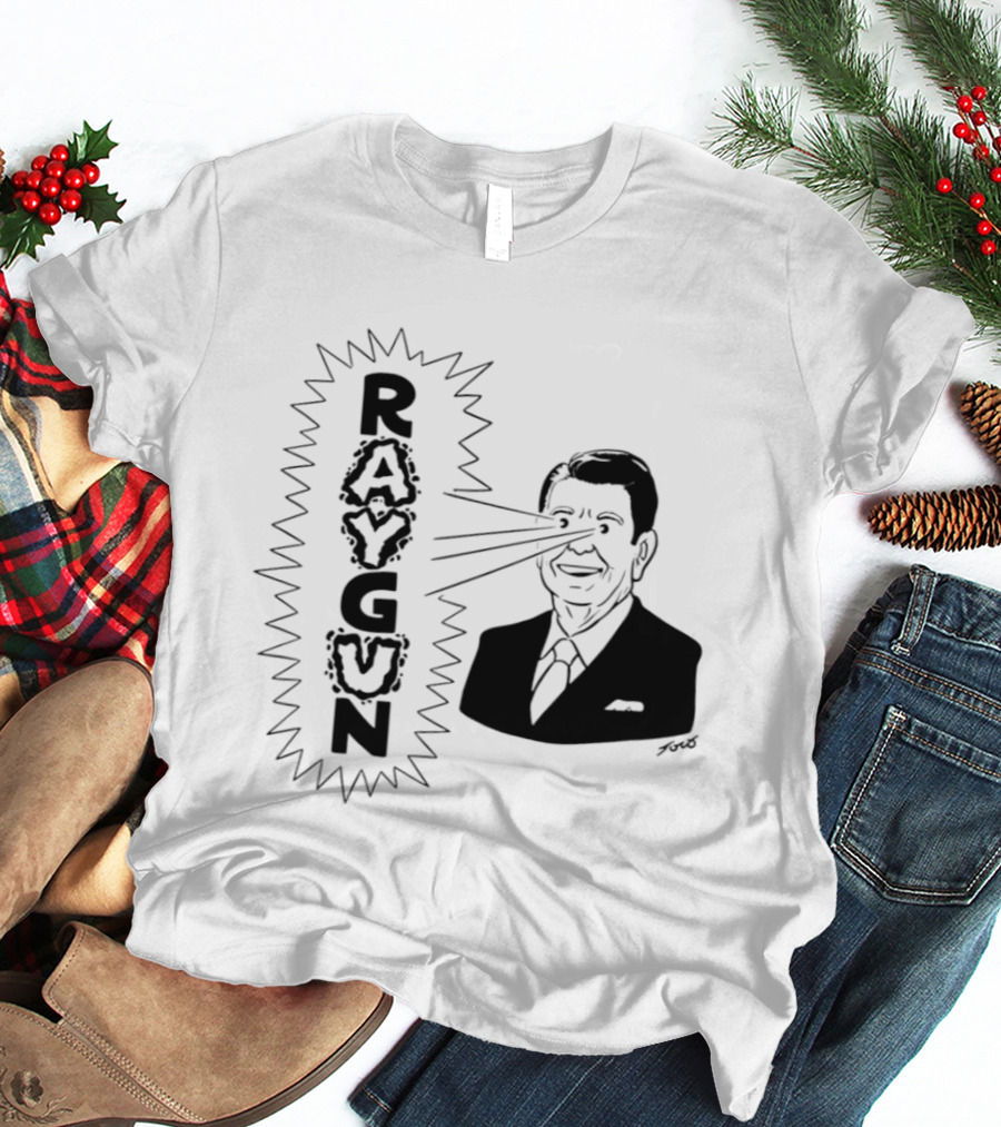 Raygun Ronald Reagan Star Wars SDI Political Satire T-Shirt