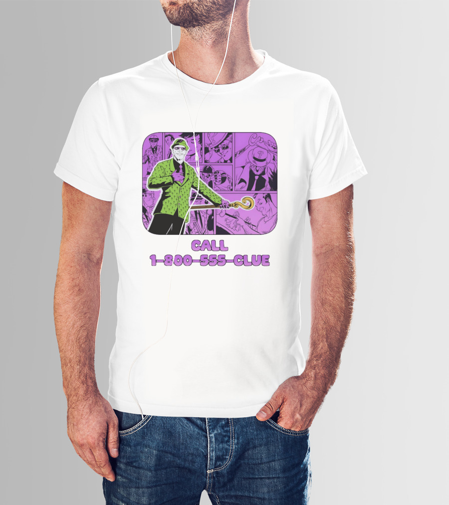 The Riddler Call 1 800 555 CLUE DC Comics Batman T-Shirt