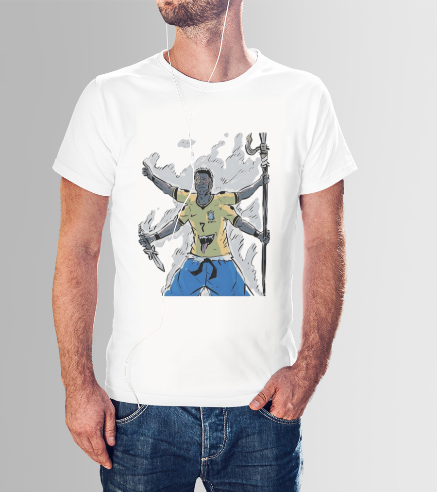 Vini Jr. Brazil Ryomen Sukuna Crossover Anime Character Fusion T-Shirt