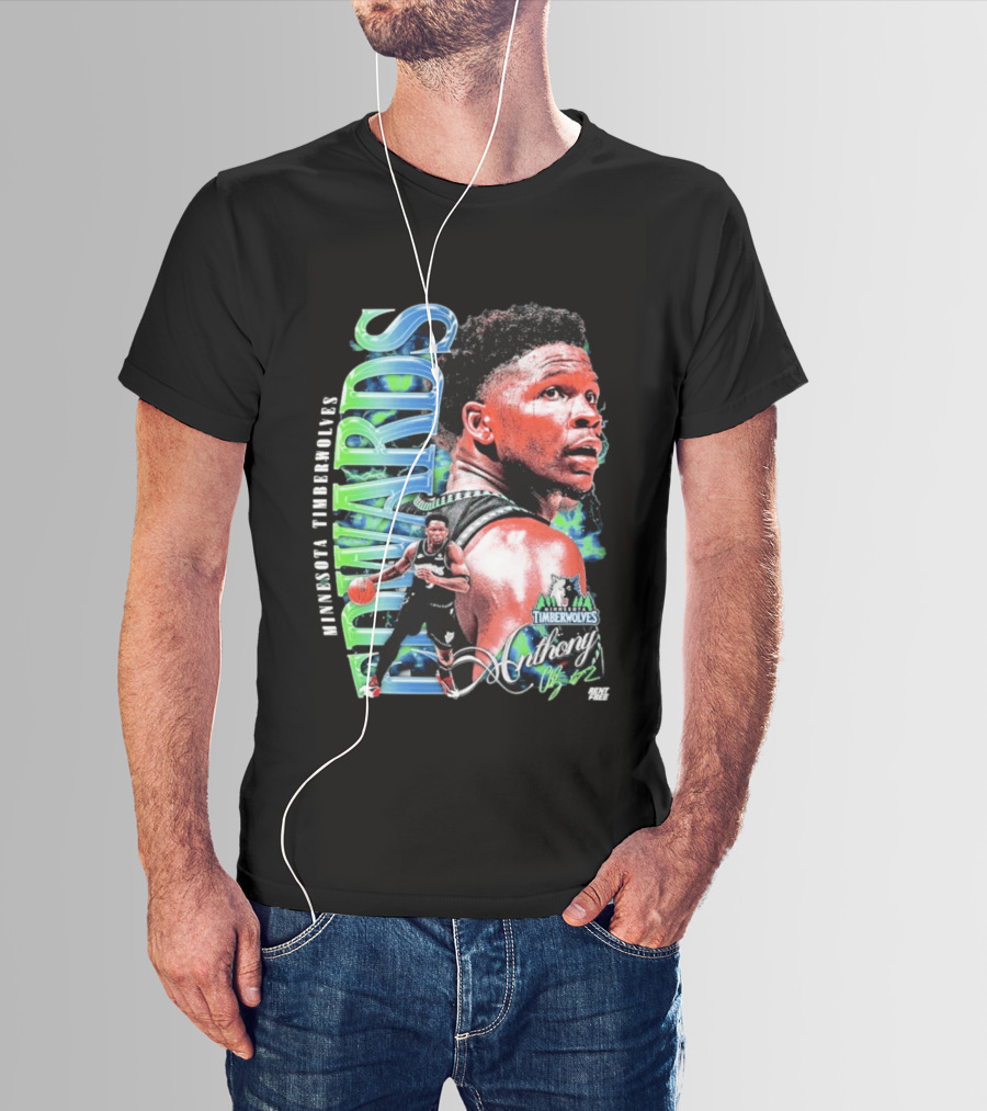 Anthony Edwards Minnesota Timberwolves Basketball Star Collage T-Shirt