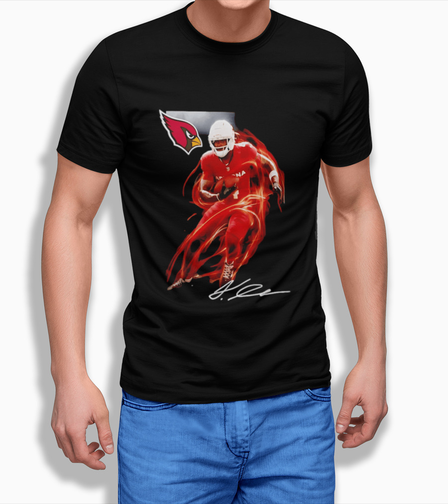 Arizona Cardinals Jeremiyah Love Legacy Rookie Football Player Signature Flame T-Shirt