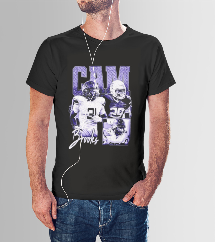 Cam Brooks Texas Longhorns Football NCAA Player Collage 31 29 T-Shirt