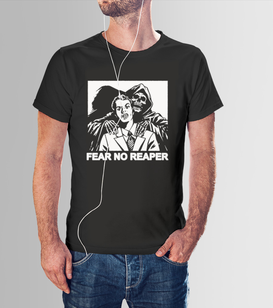 Fear No Reaper Grim Death Skull Horror T-Shirt