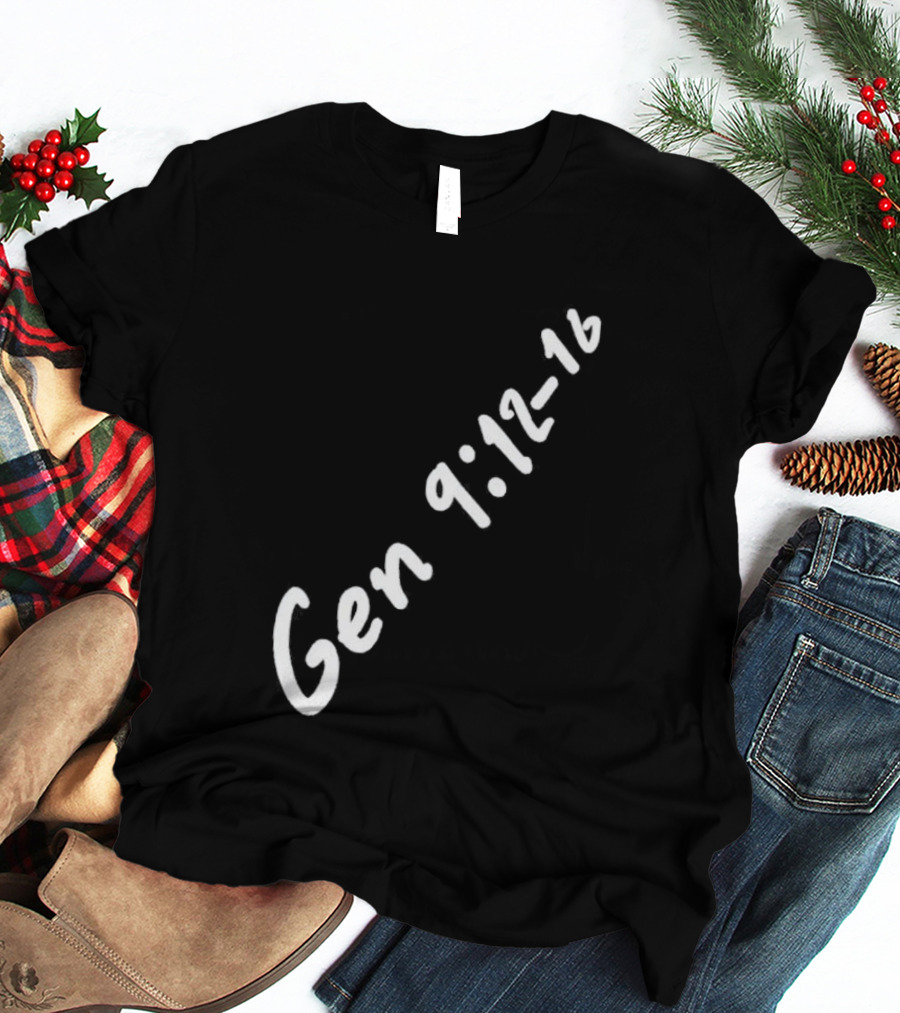 Gen 9:12 16 Text Diagonal Scripture Reference T-Shirt