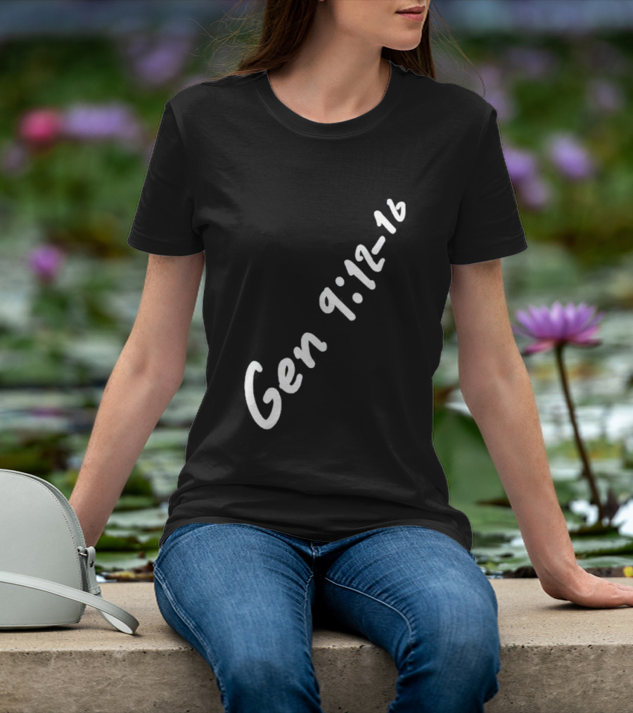 Gen 9:12 16 Text Diagonal Scripture Reference T-Shirt