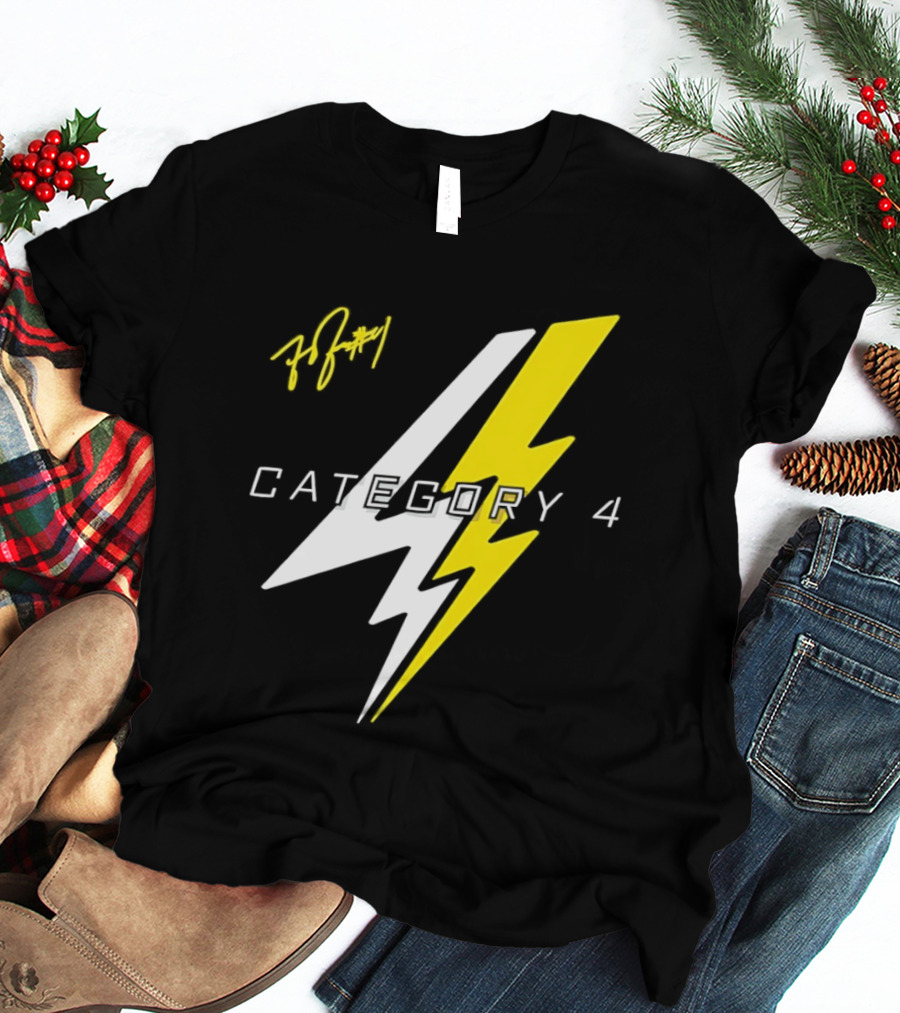 LSU Tigers Flau'jae Johnson Category 4 Lightning Bolt Signature T-Shirt