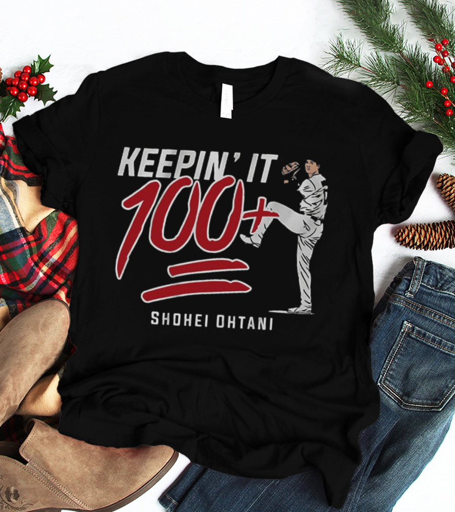 Shohei Ohtani Keepin It 100+ Baseball Pitching T-Shirt