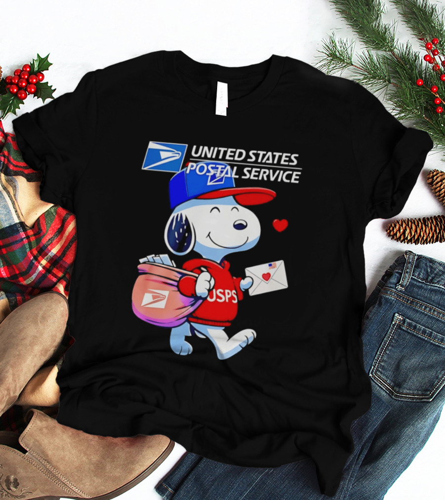 Snoopy USPS Mail Carrier United States Postal Service Official Collaboration T-Shirt