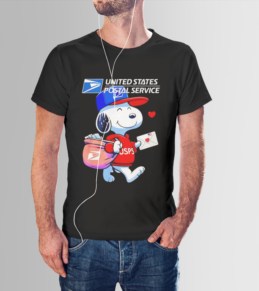 Snoopy USPS Mail Carrier United States Postal Service Official Collaboration T-Shirt