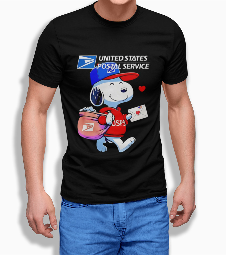 Snoopy USPS Mail Carrier United States Postal Service Official Collaboration T-Shirt