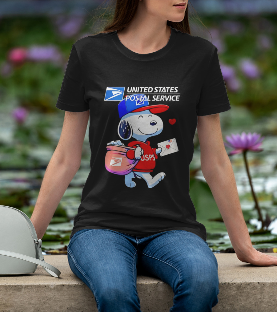Snoopy USPS Mail Carrier United States Postal Service Official Collaboration T-Shirt